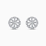 18ct White Gold Floral Diamonds Studs