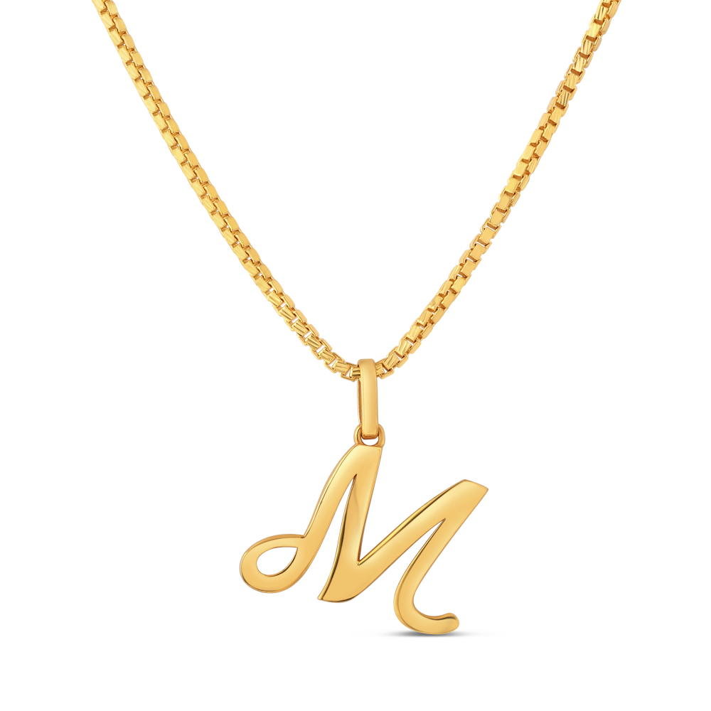 قلادة الحروف الأبجدية M من الذهب عيار 22 قيراط قلادة الحروف الأبجدية M من الذهب عيار 22 قيراط