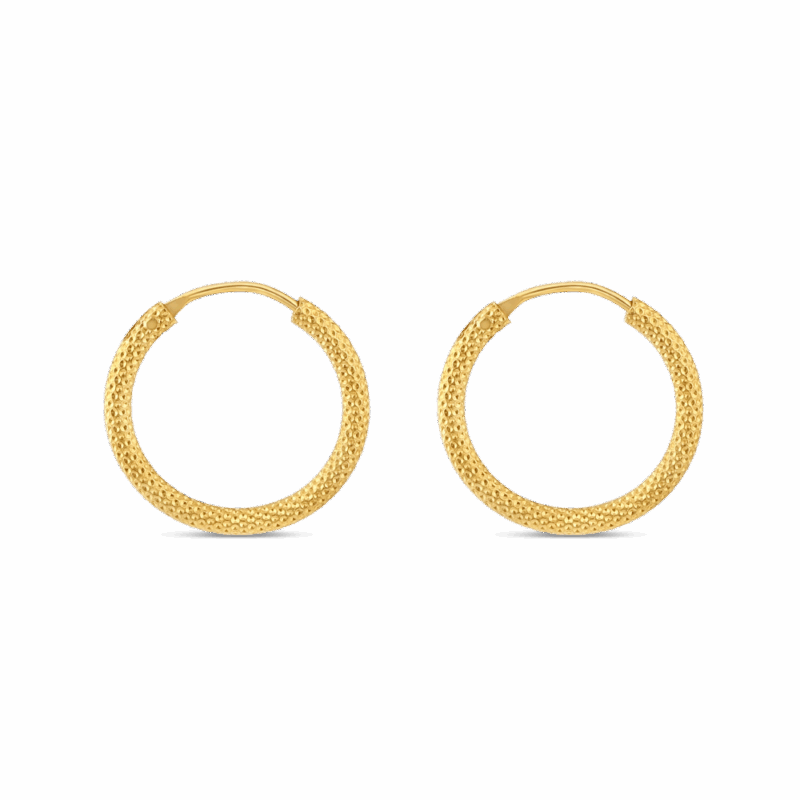 أقراط دائرية من الذهب المطروق 22 قيراط أقراط دائرية من الذهب المطروق 22 قيراط