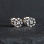 18ct White Gold Floral Diamonds Studs