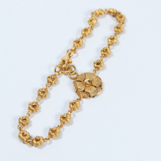 Rosette 22ct Gold Flower Bracelet | 7 Inches Rosette 22ct Gold Flower Bracelet | 7 Inches