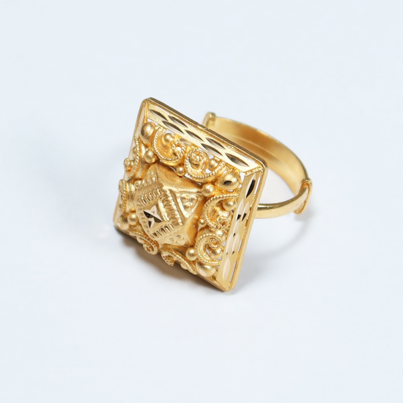 22ct Gold Square Shaped Adjustable Ring