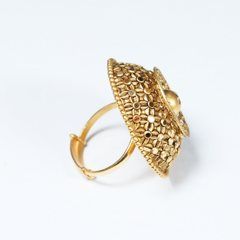 22 Ayar Altın Yuvarlak Şekilli Ayarlanabilir Yüzük 22 Ayar Altın Yuvarlak Şekilli Ayarlanabilir Yüzük