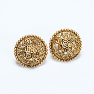 22ct Gold Antique Finish Peacock Earring 22ct Gold Antique Finish Peacock Earring