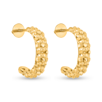 22ct Sunrise Gold Rosette Half Hoop Style Earring Studs 22ct Sunrise Gold Rosette Half Hoop Style Earring Studs