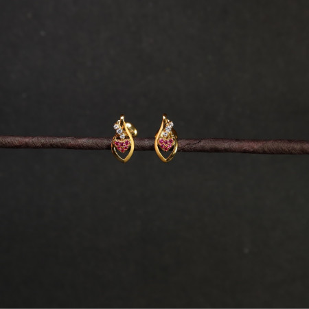 22ct Yellow Gold Fancy Studs with CZ Stones
