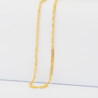 22ct Gold | Milan Ripple Chain | 16 Inches | 0.5mm Thick 22ct Gold | Milan Ripple Chain | 16 Inches | 0.5mm Thick