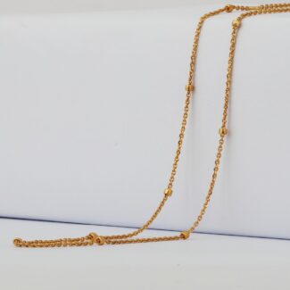 22ct Sunrise Gold Link Chain with Bead | 16 Inches 22ct Sunrise Gold Link Chain with Bead | 16 Inches