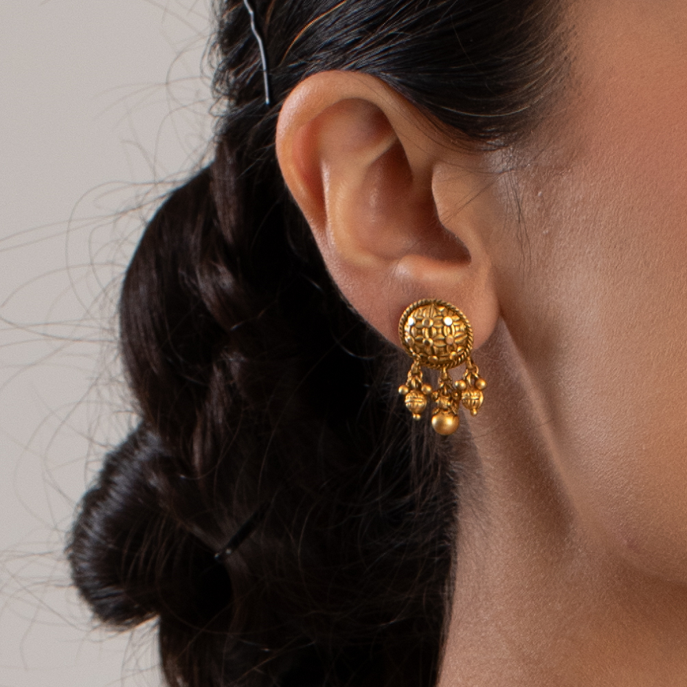 22 Ayar Altın Damlacıklı Küpe 22 Ayar Altın Damlacıklı Küpe