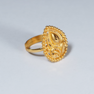 22ct Gold Pear Drop Ring | Size Adjustable