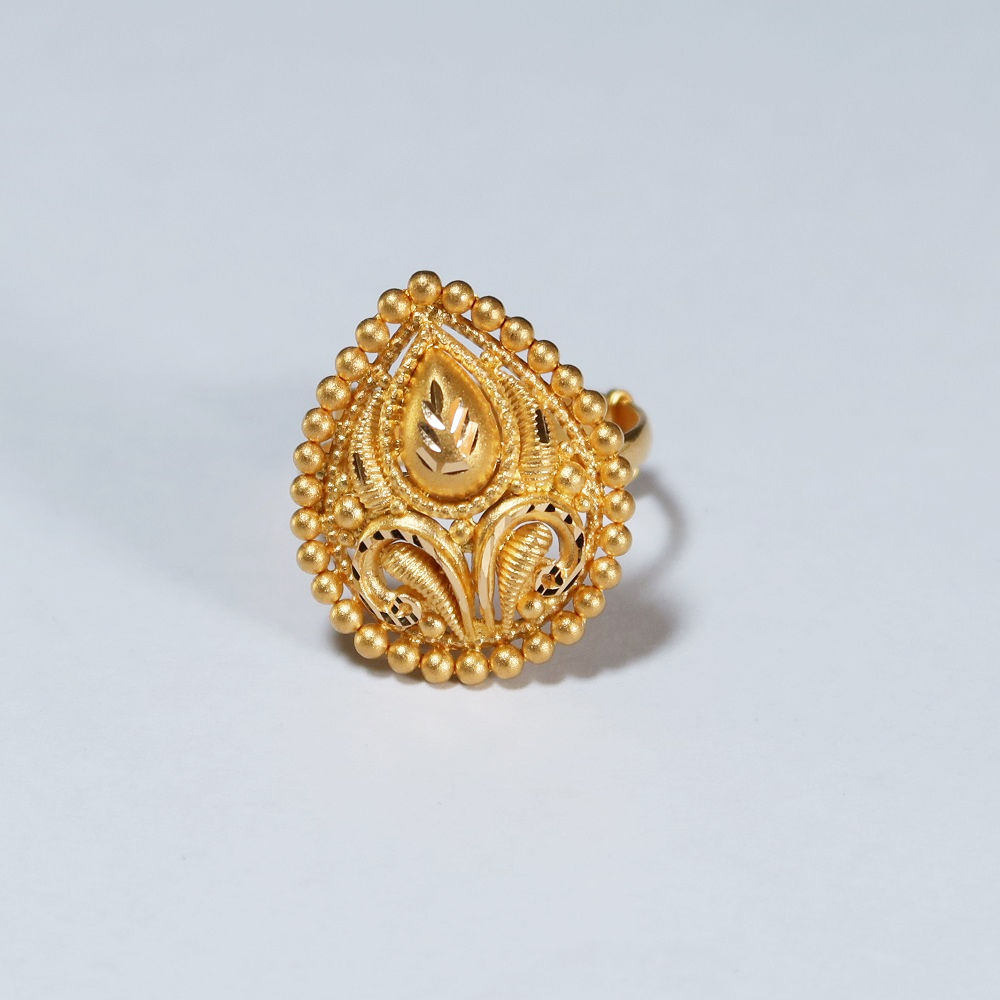 22 Ayar Altın Armut Damla Yüzük | Beden Ayarlanabilir 22 Ayar Altın Armut Damla Yüzük | Beden Ayarlanabilir