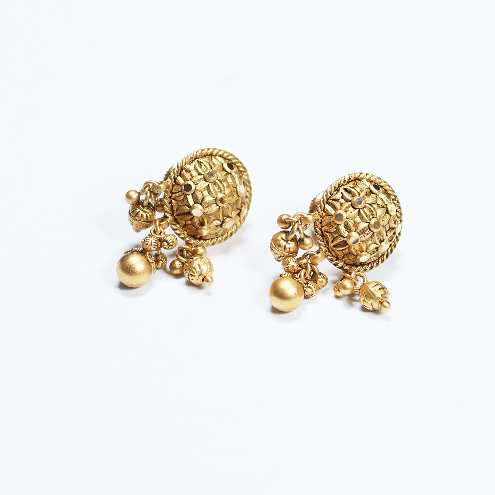 22 Carat Gold Earring with Droplets 22 Carat Gold Earring with Droplets