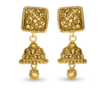 22ct Gold Armari Collection Jhumka with Square Stud