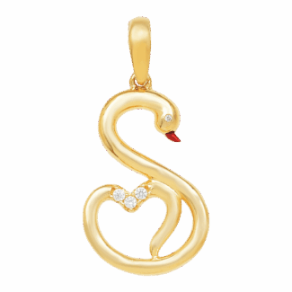 22ct Gold Swan CZ Pendant