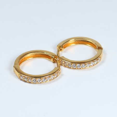 22ct Gold CZ Hoop Earrings 22ct Gold CZ Hoop Earrings