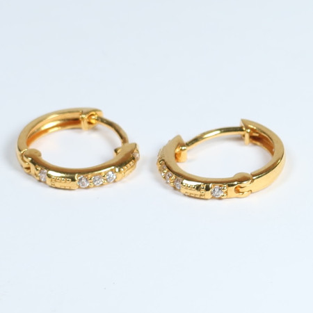 22ct Gold Ladies Hoop Earrings with CZ 22ct Gold Ladies Hoop Earrings with CZ