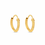 حلق دائري من الذهب الأصفر عيار 22 قيراط حلق دائري من الذهب الأصفر عيار 22 قيراط