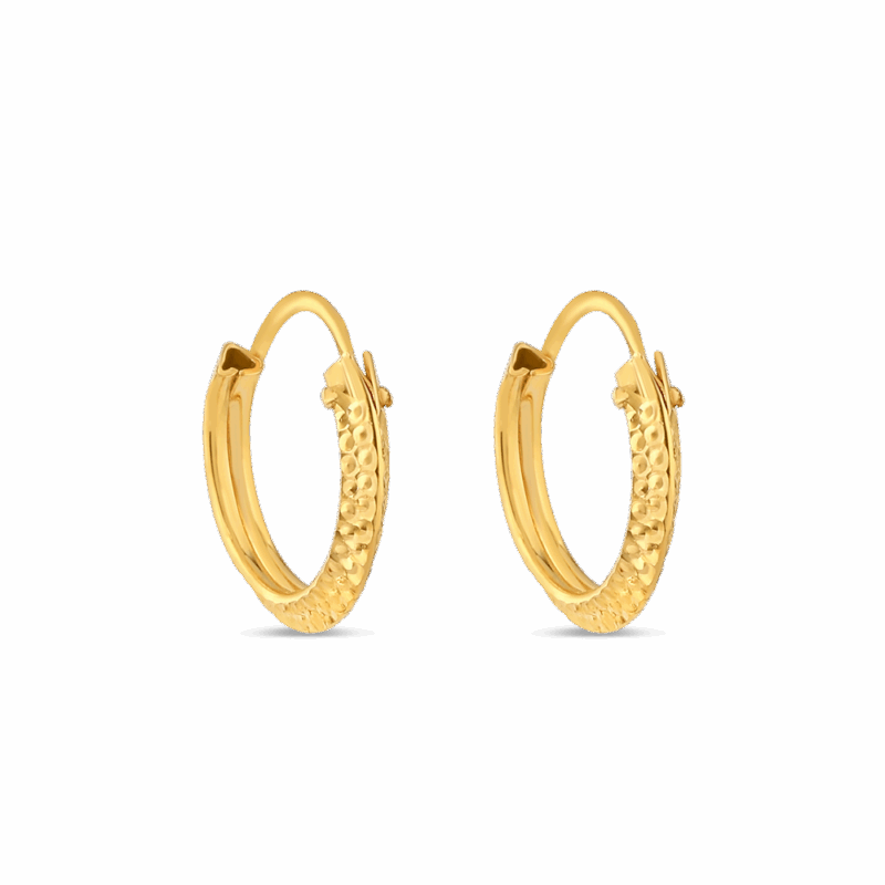 حلق دائري من الذهب الأصفر عيار 22 قيراط حلق دائري من الذهب الأصفر عيار 22 قيراط