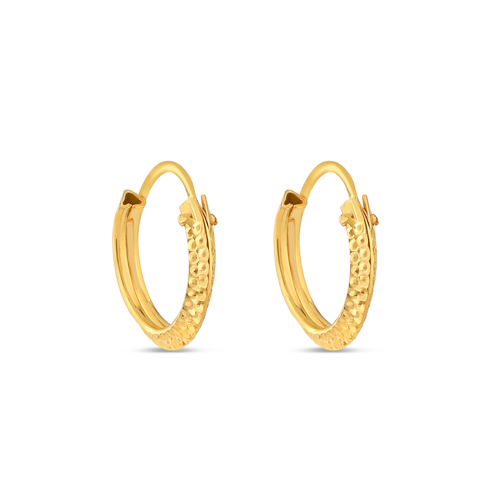 حلق دائري من الذهب الأصفر عيار 22 قيراط حلق دائري من الذهب الأصفر عيار 22 قيراط