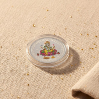 Silver Ganesh Coin – 10g, Vibrant Color Edition Silver Ganesh Coin – 10g, Vibrant Color Edition