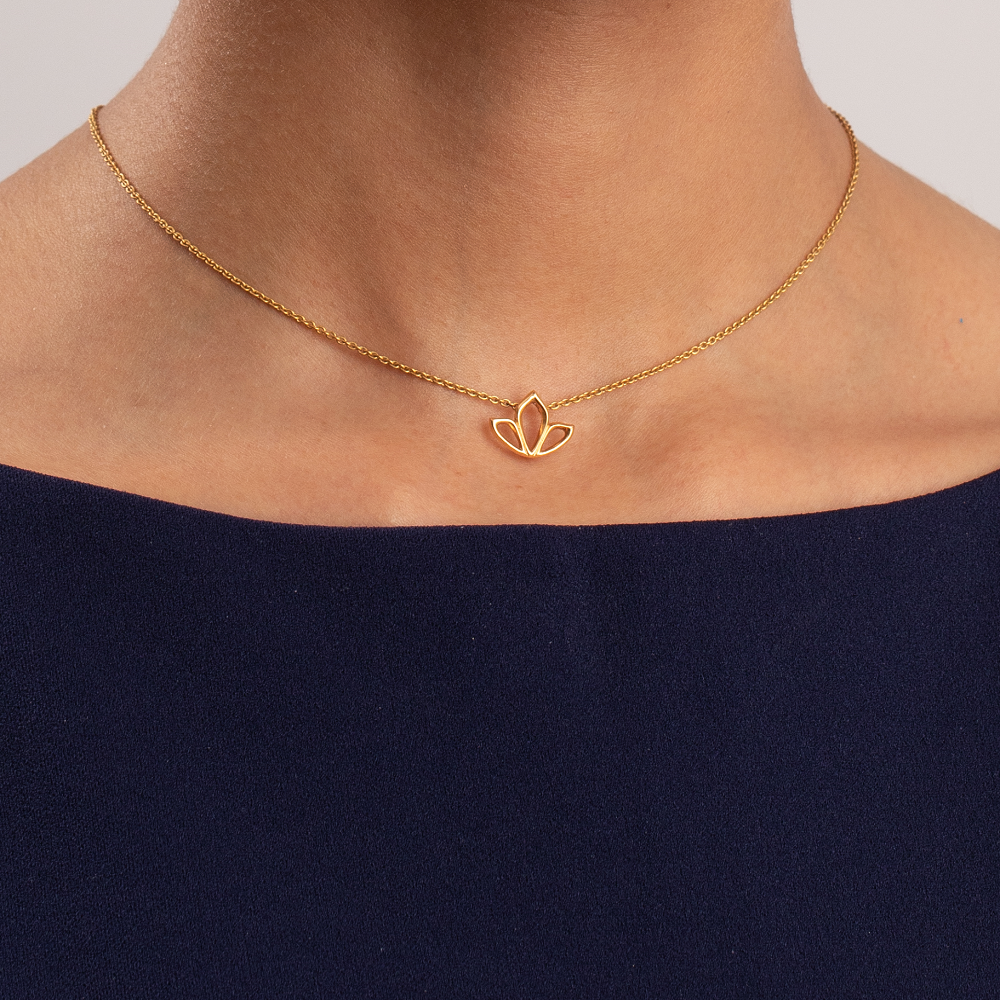 سلسال ذهب شروق الشمس عيار 22 قيراط مع زخارف اللوتس سلسال ذهب شروق الشمس عيار 22 قيراط مع زخارف اللوتس