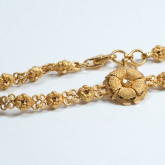 22ct Gold Flower Bracelet For Her | 7 Inches 22ct Gold Flower Bracelet For Her | 7 Inches