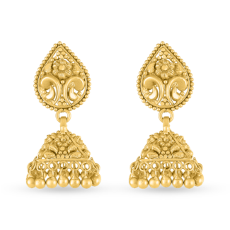 22ct Gold Antique Jhumkha Earring | Rosettes Collection 22ct Gold Antique Jhumkha Earring | Rosettes Collection