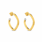 22 Ayar Altın Şekillendirilmiş Halka Küpe | Rodyum Uçlu 22 Ayar Altın Şekillendirilmiş Halka Küpe | Rodyum Uçlu