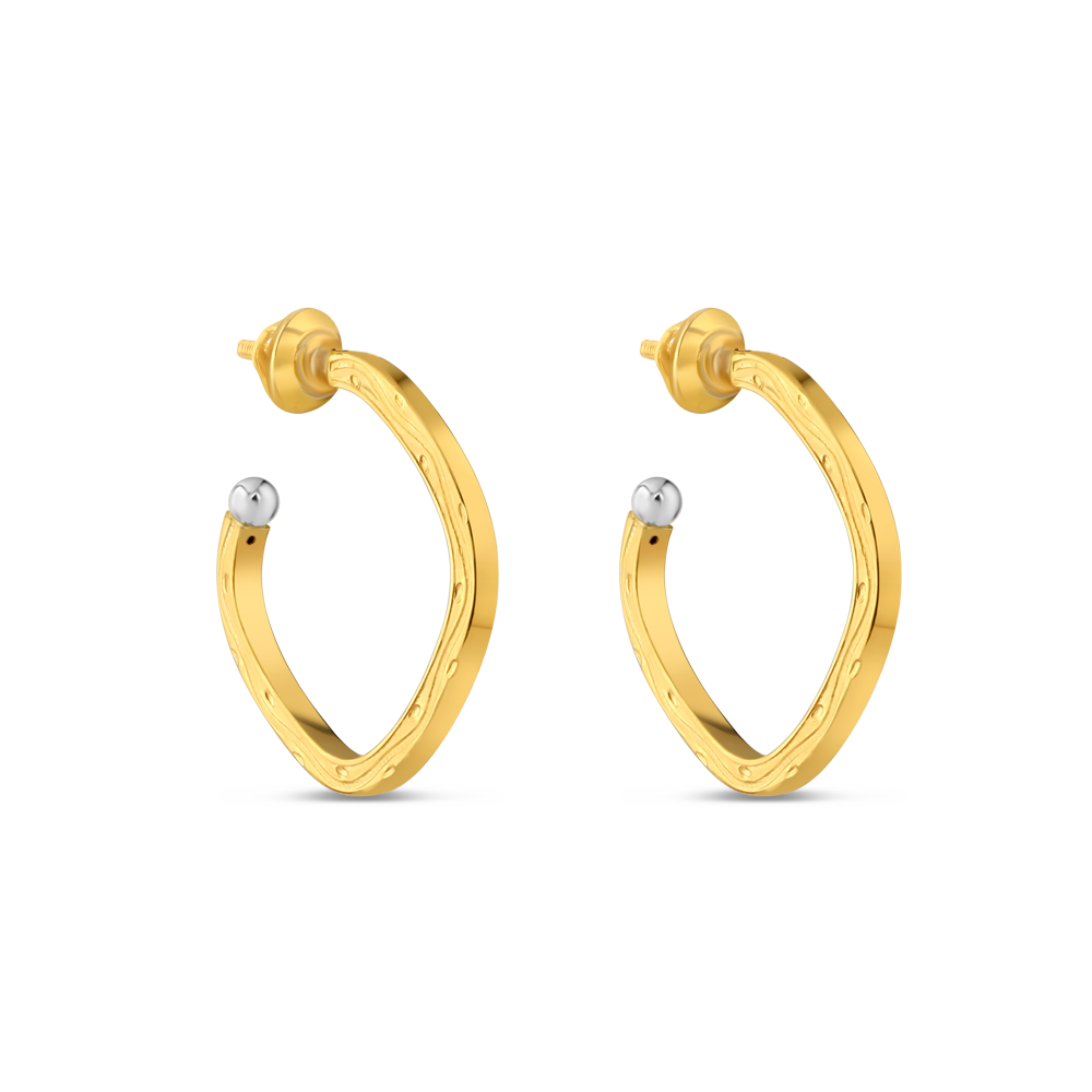 22 Ayar Altın Şekillendirilmiş Halka Küpe | Rodyum Uçlu 22 Ayar Altın Şekillendirilmiş Halka Küpe | Rodyum Uçlu