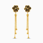 22 Ayar Altın Gül Saplama Damla Küpe | Asma Zincirli 22 Ayar Altın Gül Saplama Damla Küpe | Asma Zincirli