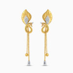 22 Ayar Altın Tavuskuşu Şeklinde Damla Küpe | Yuvarlak CZ ile 22 Ayar Altın Tavuskuşu Şeklinde Damla Küpe | Yuvarlak CZ ile