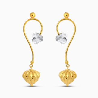 22ct Gold Rhodium Flower Drop Earrings 22ct Gold Rhodium Flower Drop Earrings
