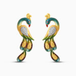 22 Ayar Altın Tavus Kuşu Şeklinde Saplama Küpe | Emaye Kaplamalı 22 Ayar Altın Tavus Kuşu Şeklinde Saplama Küpe | Emaye Kaplamalı