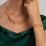 سلسال مالا من طبقتين من الذهب عيار 22 قيراط | 16 بوصة سلسال مالا من طبقتين من الذهب عيار 22 قيراط | 16 بوصة