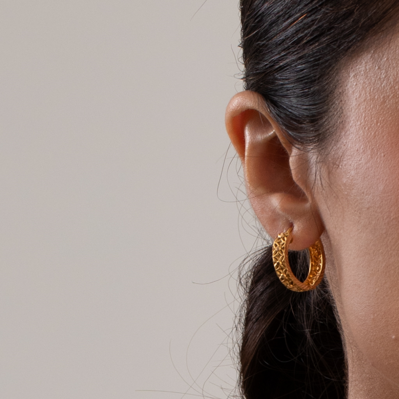 Kadınlar için 22 Ayar Sarı Altın Halka Küpe Kadınlar için 22 Ayar Sarı Altın Halka Küpe