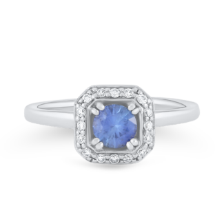 18ct Gold Ring with Diamond and Sapphire