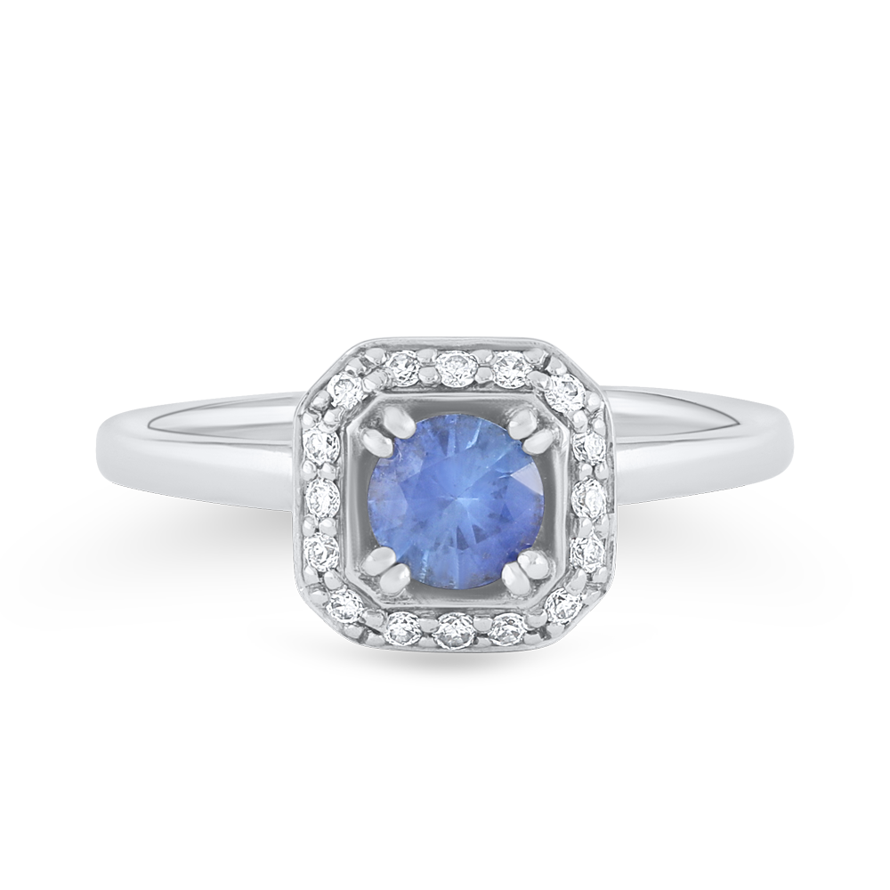 خاتم من الذهب عيار 18 قيراطاً مرصع بالألماس والياقوت الأزرق خاتم من الذهب عيار 18 قيراطاً مرصع بالألماس والياقوت الأزرق