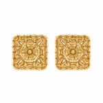 أقراط مرصعة ذهبية عيار 22 قيراط | مجموعة الورود أقراط مرصعة ذهبية عيار 22 قيراط | مجموعة الورود