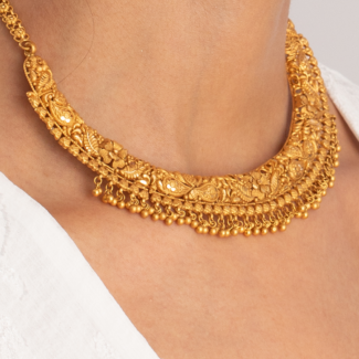 22ct Gold Choker Necklace | Antique Matte Finish | Rosettes Collection 22ct Gold Choker Necklace | Antique Matte Finish | Rosettes Collection