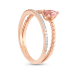 Ring aus 18 Karat Roségold mit rosa Turmalin und Diamanten Ring aus 18 Karat Roségold mit rosa Turmalin und Diamanten