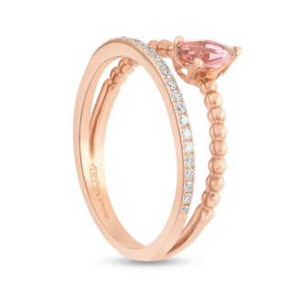 18ct Rose Gold Ring with Pink Tourmaline and Diamonds 18ct Rose Gold Ring with Pink Tourmaline and Diamonds