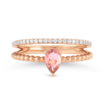 Ring aus 18 Karat Roségold mit rosa Turmalin und Diamanten Ring aus 18 Karat Roségold mit rosa Turmalin und Diamanten
