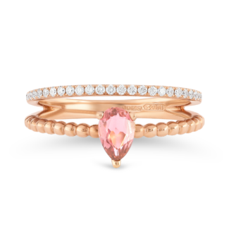 18ct Rose Gold Ring with Pink Tourmaline and Diamonds 18ct Rose Gold Ring with Pink Tourmaline and Diamonds