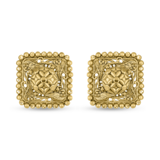 22ct Gold Antique Finish Square Shaped Stud Earring 22ct Gold Antique Finish Square Shaped Stud Earring