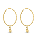 Armari 22ct Gold Oval Hoop Drop Earrings Armari 22ct Gold Oval Hoop Drop Earrings