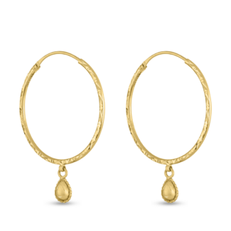 Armari 22ct Gold Oval Hoop Drop Earrings