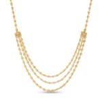 22ct Sunrise Gold Rosetten-Halskette mit drei Lagen