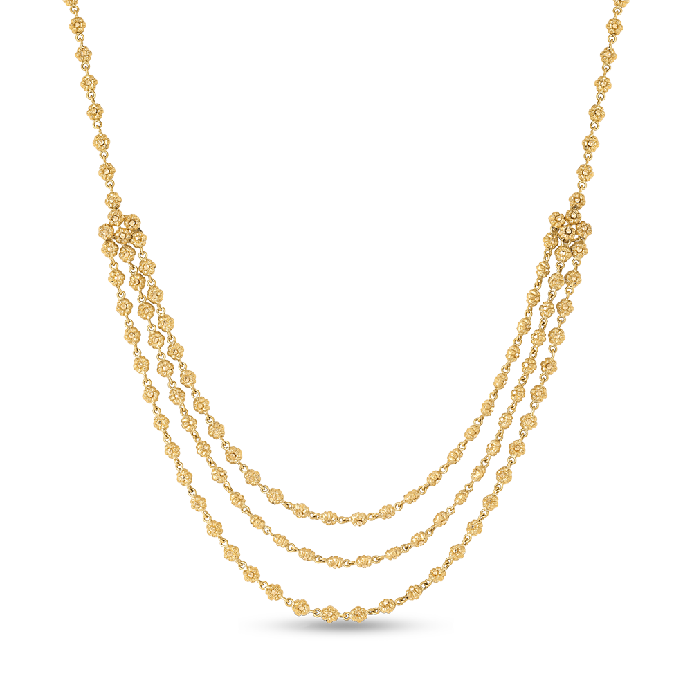 Üç Katlı 22 Ayar Sunrise Altın Rozet Kolye Üç Katlı 22 Ayar Sunrise Altın Rozet Kolye