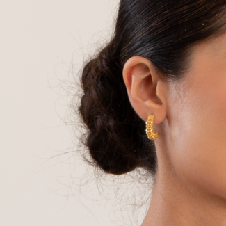 22ct Sunrise Gold Rosette Half Hoop Style Earring Studs 22ct Sunrise Gold Rosette Half Hoop Style Earring Studs