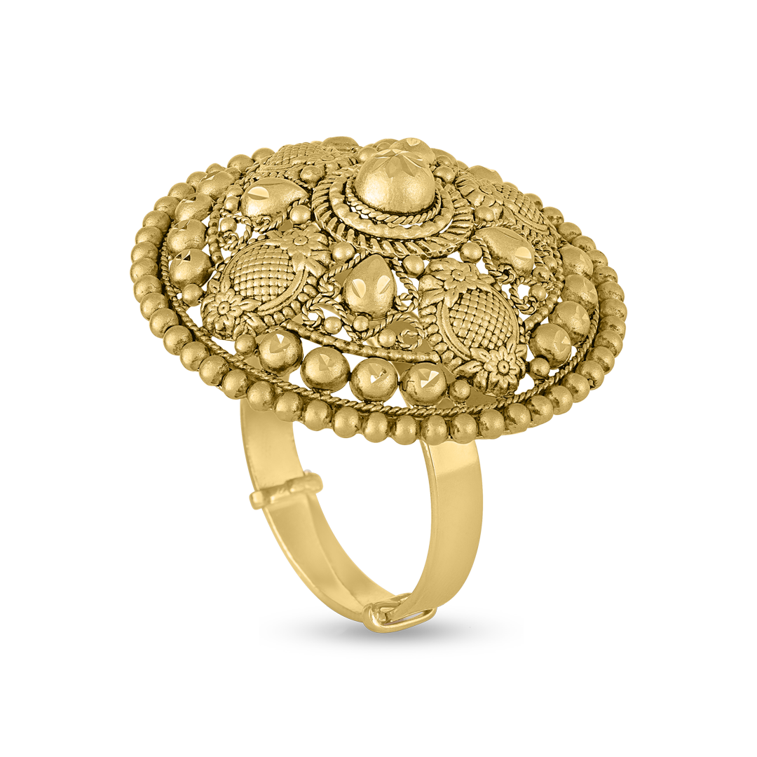 خاتم كوكتيل كوكتيل من الذهب عيار 22 قيراط قابل للتعديل من مجموعة أرماري خاتم كوكتيل كوكتيل من الذهب عيار 22 قيراط قابل للتعديل من مجموعة أرماري